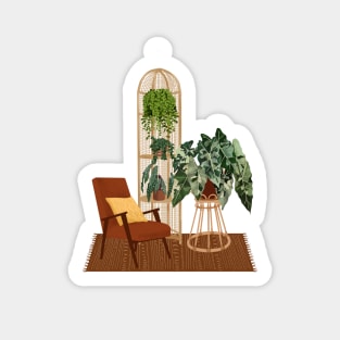 Bohemian Interior With Plants 3 Sticker